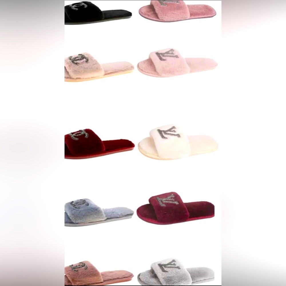 ✨NEW✨ Fashion Burgundy Faux Fur Women’s Slippers 8 - Picture 3 of 3